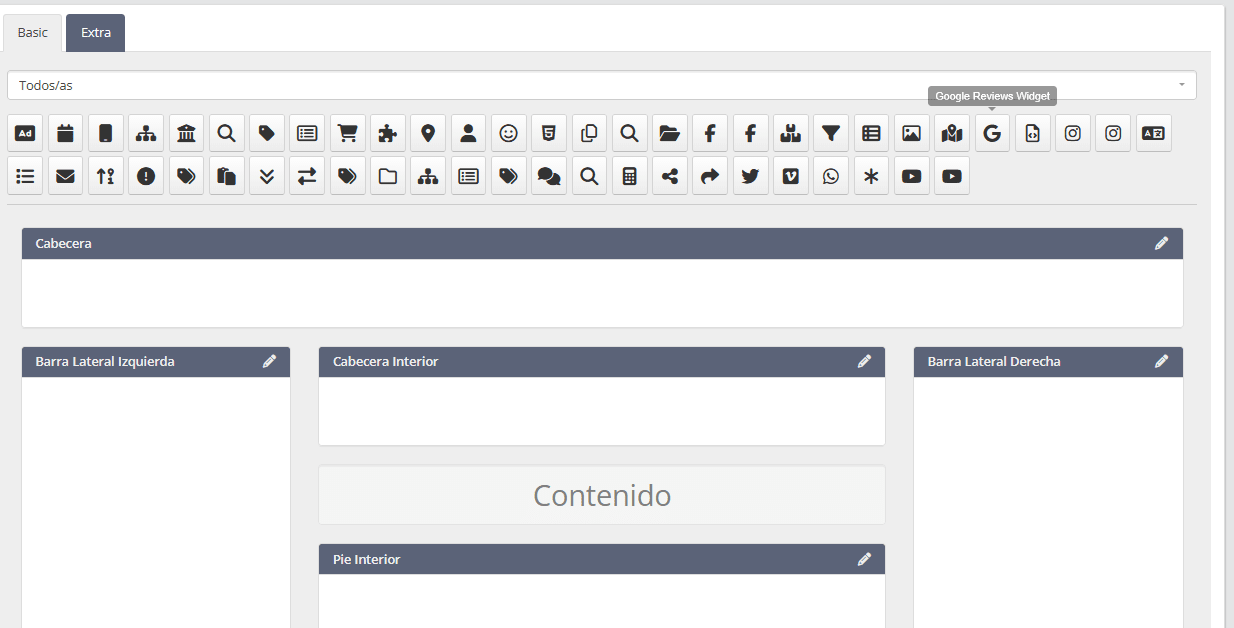 Captura del selector de widgets d'Ebasnet